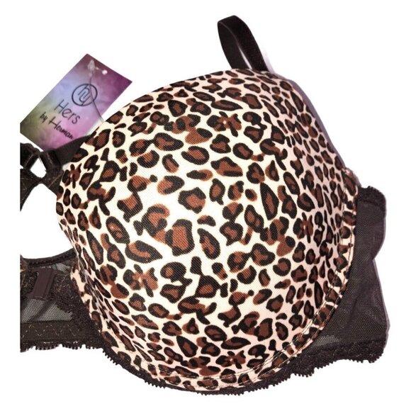 HERS by Herman 36B Large Bra Push Up Panty Underwear Set NWT New Cheetah Lace - Picture 3 of 6